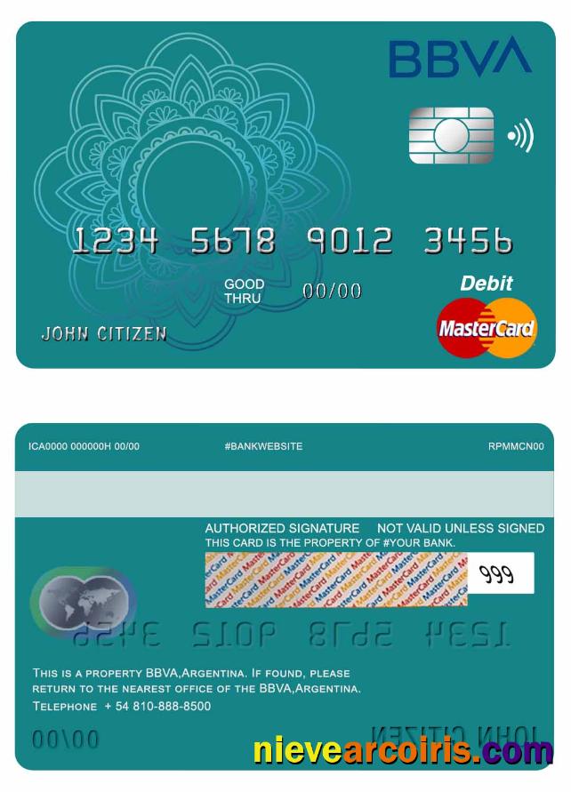 Argentina BBVA bank mastercard debit